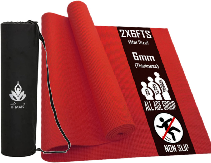 YFMATS 6MM(green) - Best Quality and Anti slip Eva Eco Friendly Yoga Mat With Bag Green 6 mm Yoga Mat