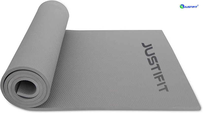 JUSTIFIT EVA plus TPE Anti slip Eco Friendly Home Outdoor Kids Men Women All Fitness Mat Grey 4 mm Yoga Mat