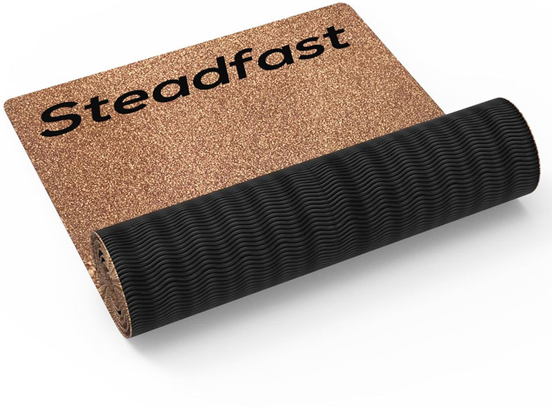 Steadfast NUTRITION Premium Cork Yoga Mat Eco Friendly Blend Of Cork & Rubber with Bag to carry Brown 8 mm Yoga Mat