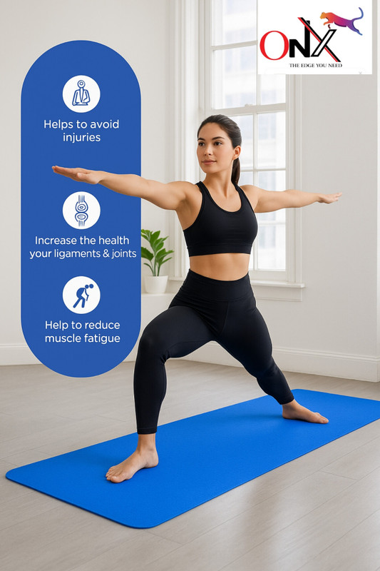 ONX EVA Anti Slip Home Gym Exercise Workout Fitness Yoga Session for Men Women Kids Blue 4 mm Yoga Mat