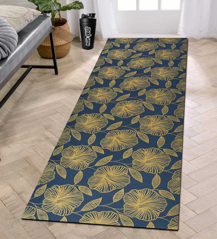 EXOTICE Blue Rubber Yoga Mat 4MM Thickness 4 mm Yoga Mat