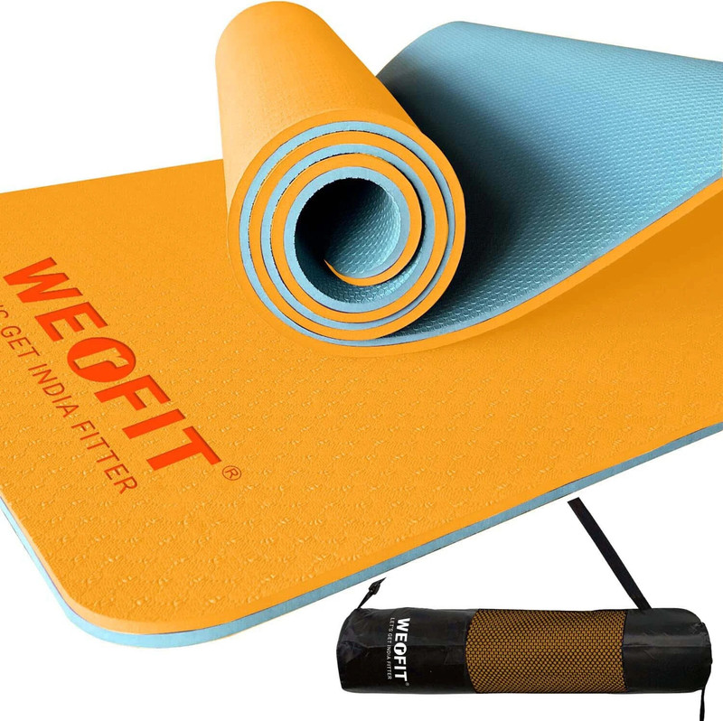 WErFIT TPE Yoga Mat with Bag for Home Gym Workout and Flooring Exercise for Men & Women Orange 6 mm Yoga Mat