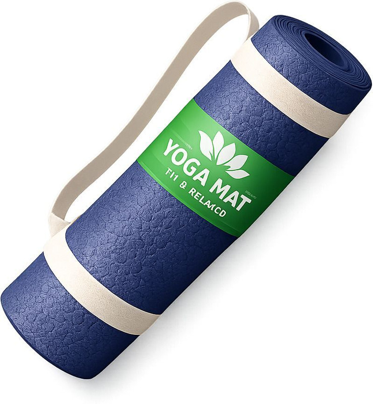 Crosfit 6-7MM Textured Yoga Mat Anti Slip Exercise Mat For Women Men Blue 6 mm Yoga Mat