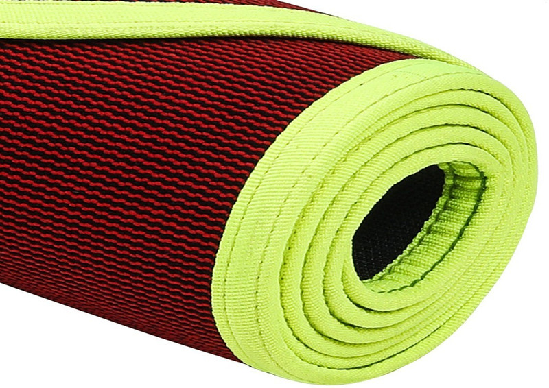 PANCHTATAVA Sporty Red With Neon Green Border Red mm-6 mm Yoga Mat