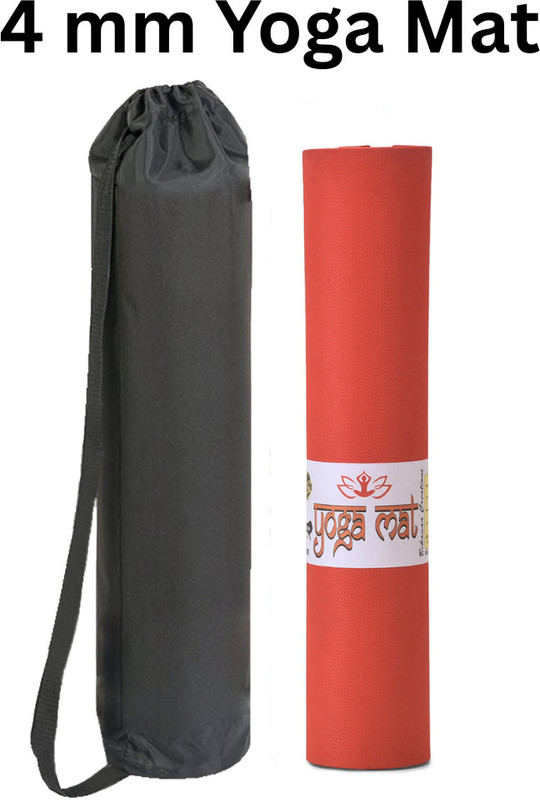 Bikauaa 4mm EVA MaterialYoga Mat for Men & Women Soft Textured Sport Mat with Carry Bag Red 4 mm Yoga Mat
