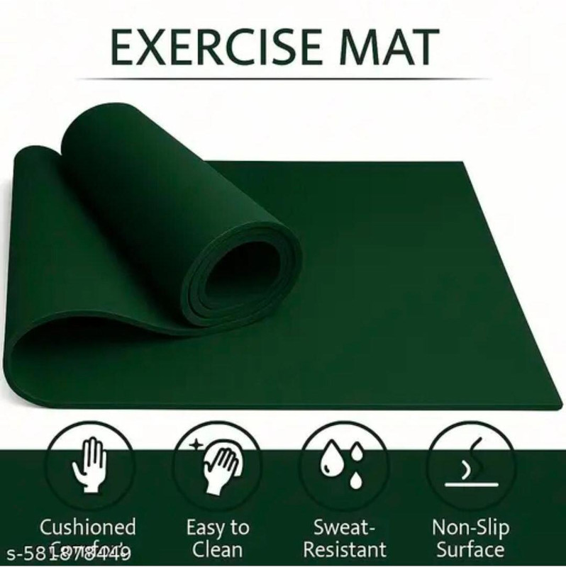 fitstor 6mm Thick EVA Anti Slip Home Gym Exercise Workout for Men Women Kids Yoga Mat Green 6 mm Exercise & Gym Mat