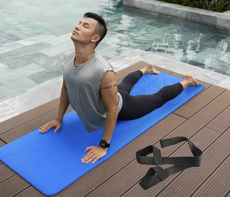 BeFit 6mm| Anti-Skid| Yoga Mat| Free Carrying Strap| Color Blue 6 mm Yoga Mat