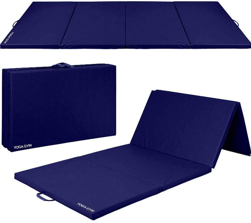 V4L Foldable High-Density Foam Training mat for Men & Women, 22mm Thick Blue 22 mm Yoga Mat