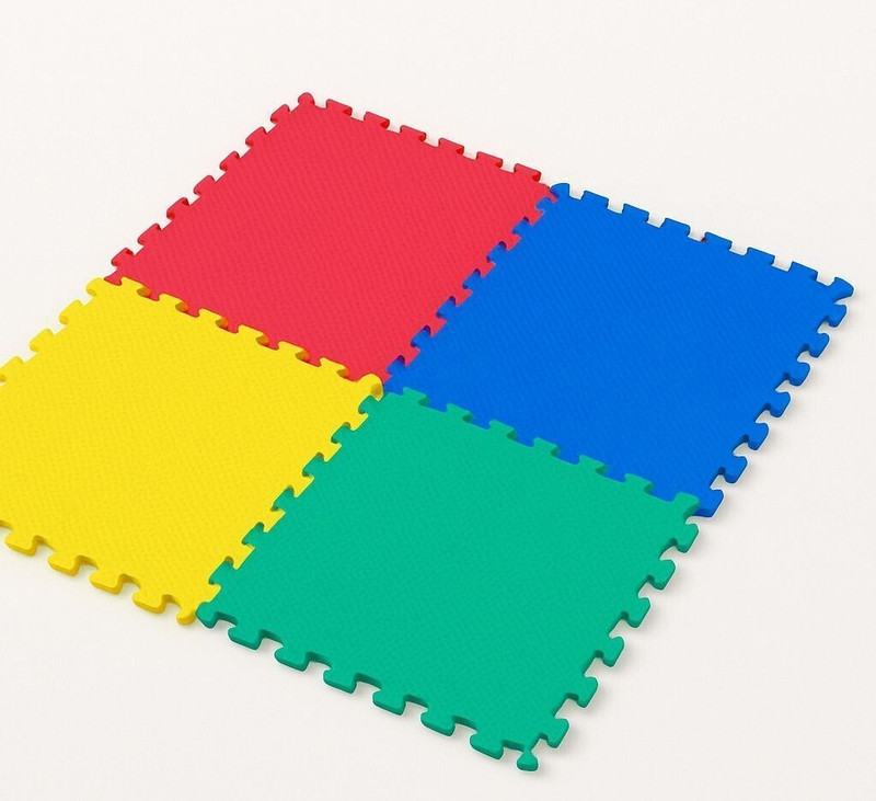 ONX Interlocking Floor Mats for Yoga/Exercise/Kids Play (16 Sqft) 4Tiles Multicolor Multicolor 12 mm Yoga Mat