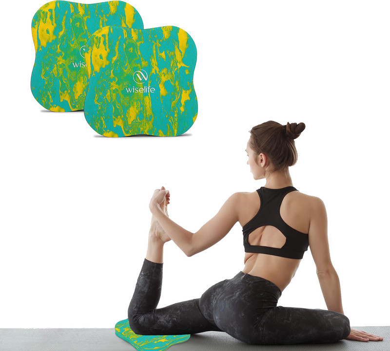 Wiselife Knee & Elbow Cushion Pad - Aqua Yellow (Pair) 20 mm Yoga Mat