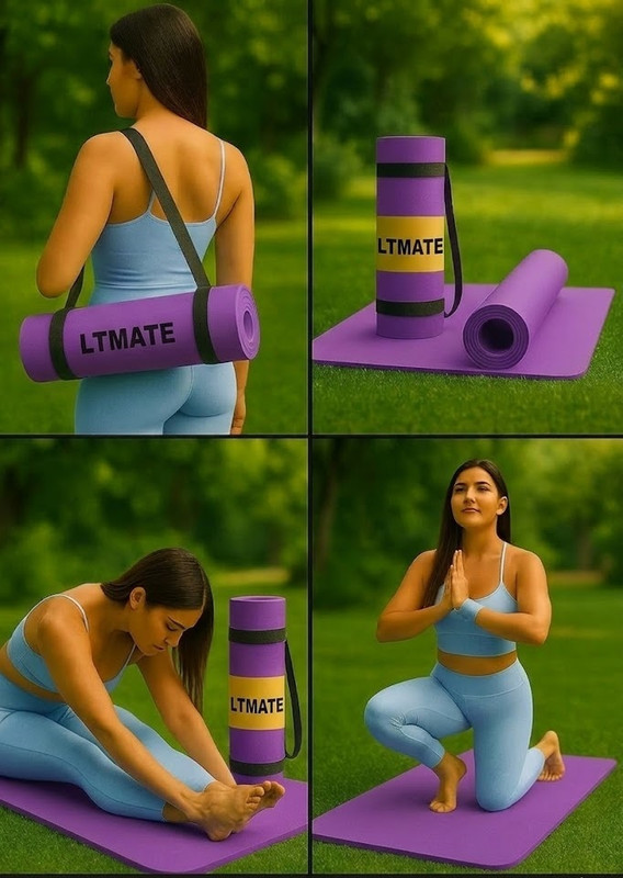 laxmi traders 4mm Yoga Mat for Women, Gym Exercise Mat (4mm Thickness) Blue Blue 4 mm Yoga Mat