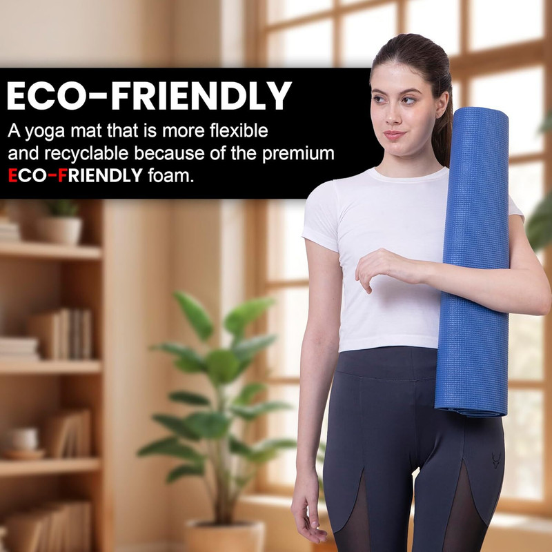 LTMATS 4mm Anti Skid Yoga Mat for Men & Women| Qnty.-1 Pcs.,Ethylene Vinyl Acetate,Blue Blue 4 mm Yoga Mat