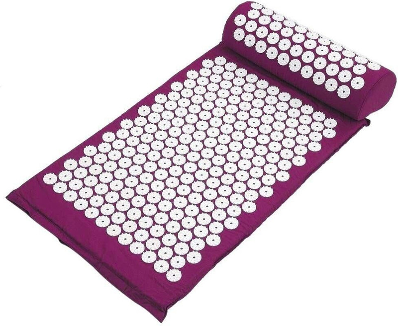 Strauss Acupressure Mat and Pillow Set for Back/Neck Pain Relief and Muscle Relaxation Blue 18 mm Accupressure Mat