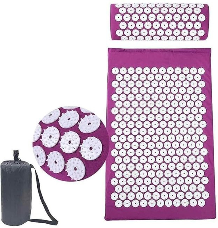 safedeal Acupressure Exercise Mat and Pillow Set for Back and Neck Pain Relief, Full Body Pink 25 mm Accupressure Mat
