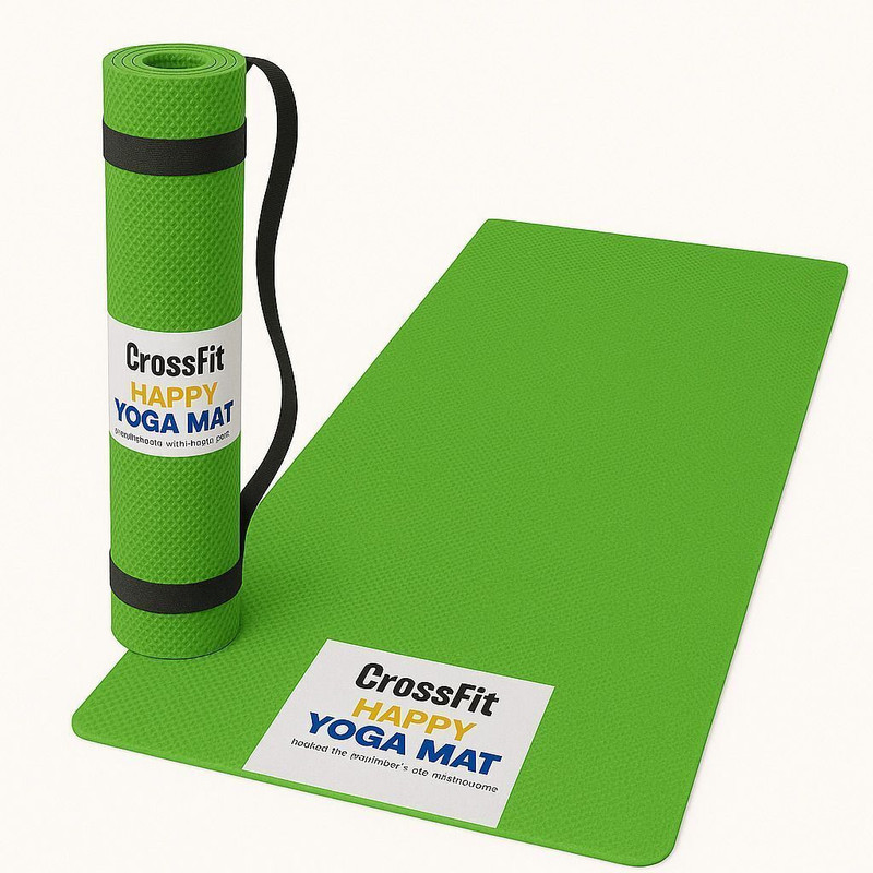 Crosfit Premium Eco-friendly 4mm yoga mat with carry strap for women & men Blue 4-5 mm Yoga Mat