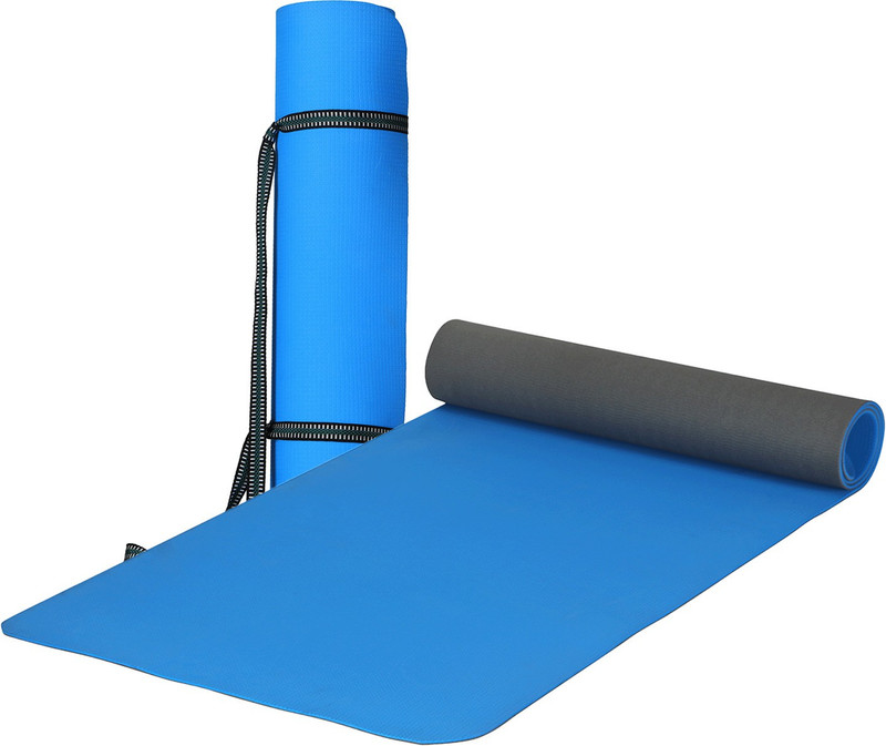 Serenity Everyday Yoga Mat & Carry Strap for Men, Women & Kids Fitness (Blue Grey) - Dual Layer - 6 MM mm Yoga Mat