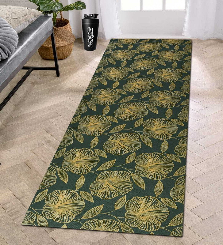 Abhsant Dark Green Printed Exercise Yoga Mat 6 MM Green 6 mm Yoga Mat