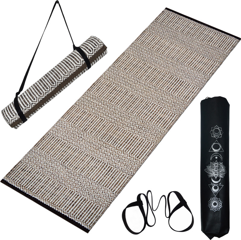 house of handmade Premium Cotton Yoga Black 6 mm Yoga Mat