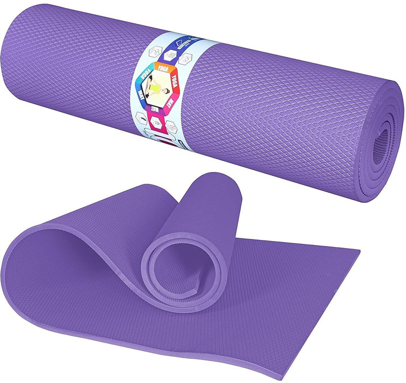 Pramoksha Mall Thickness for Women and Men For Gym Workout and Yoga Exercise and Home Fitness 6mm mm Yoga Mat