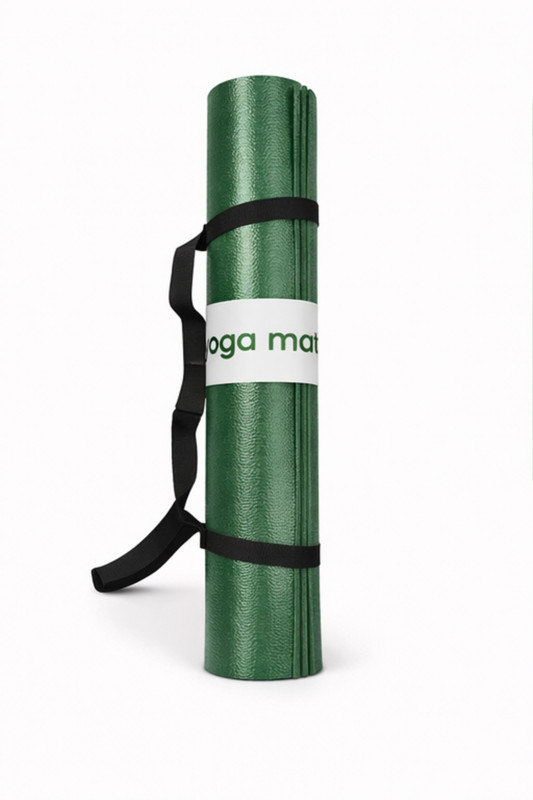 Elanza 4mm Yoga Mat for Men & Women | Anti-Slip Exercise & Fitness Mat with Carry Strap Green 4 mm Yoga Mat