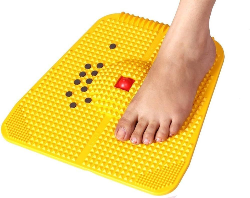 Bikauaa Magnetic Pain Relief Acuapressure Mat for Therapy Blood Circulation Massager Yellow 6 mm Accupressure Mat