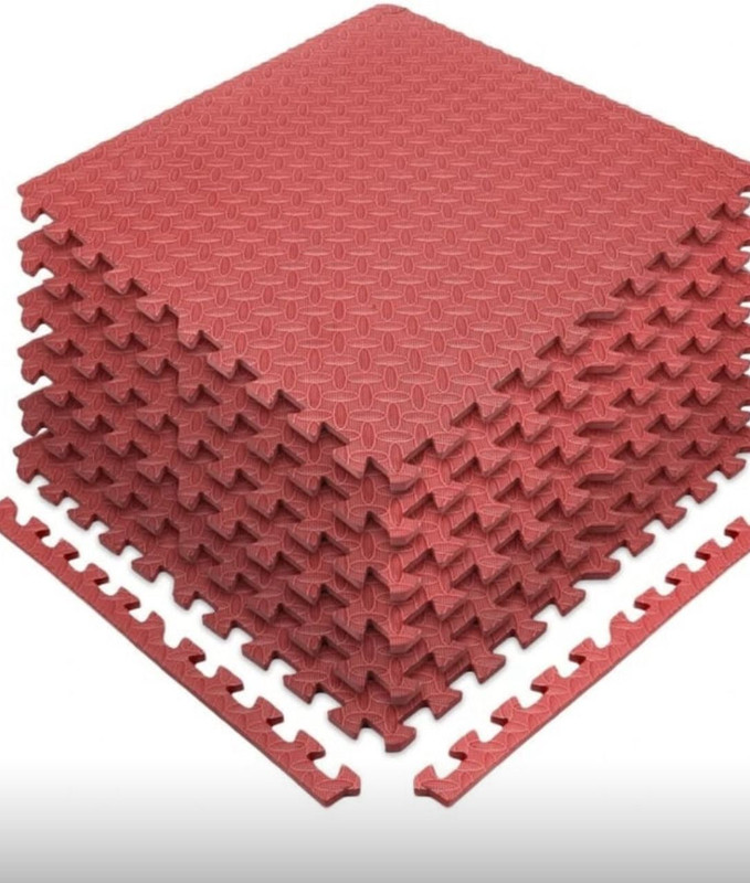 ONX Puzzle Exercise Mat, EVA Foam Interlocking Tiles, Protective Flooring for Gym Red 12 mm Exercise & Gym Mat