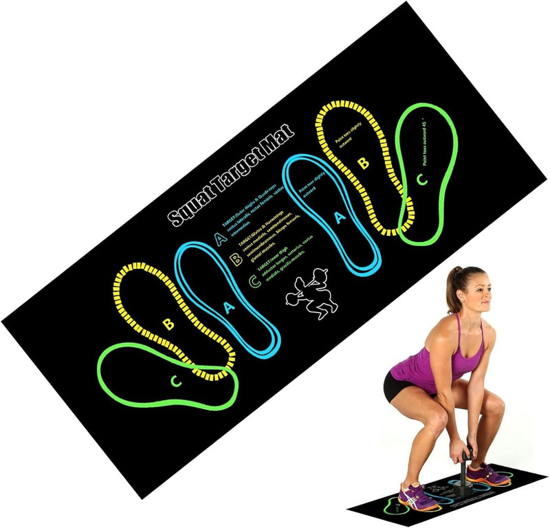 Deoxys Squat Mat, Fitness Mats For Squats And Yoga In Gym, Thick Anti Slip Black 12 mm Exercise & Gym Mat