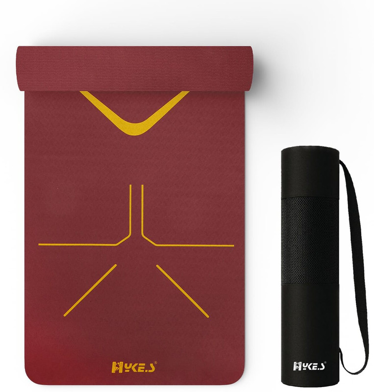 Hykes Yoga Mat Unisex Exercise Mat Anti Skid Workout Yoga Mat W/ Carry Strap Carry Bag 6 mm Yoga Mat