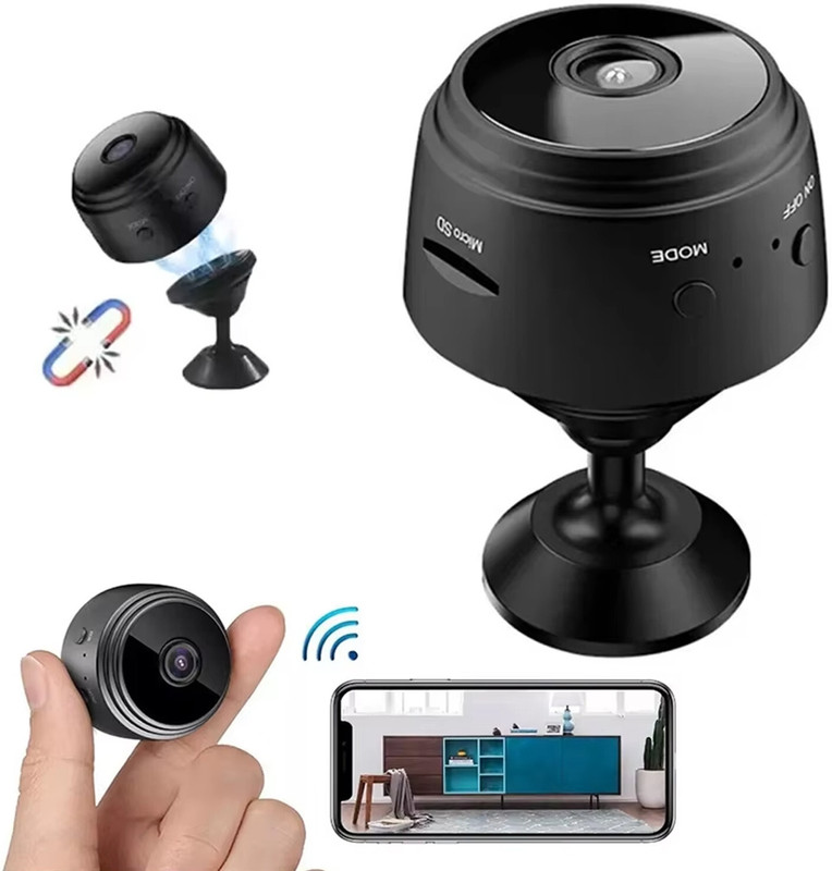 HomeEye A9 Mini Camera Wireless IP CCTV Wifi Camera System Infrared Sports and Action Camera(Black, 2 MP)