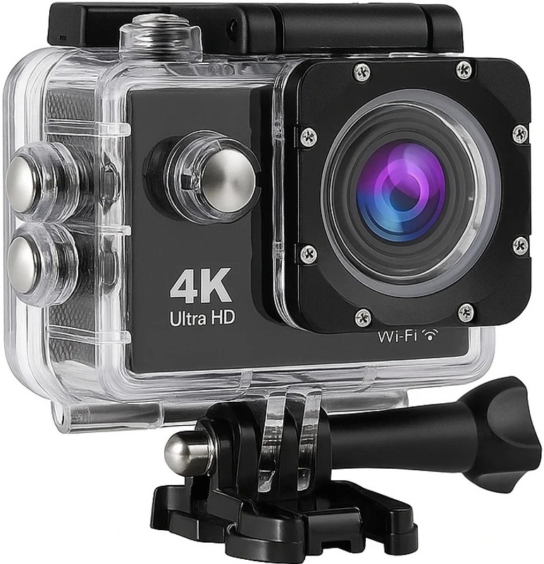 Suroskie Action camera 4K Ultra HD 16 MP WiFi Waterproof Sports and Action Camera(Black, 16 MP)