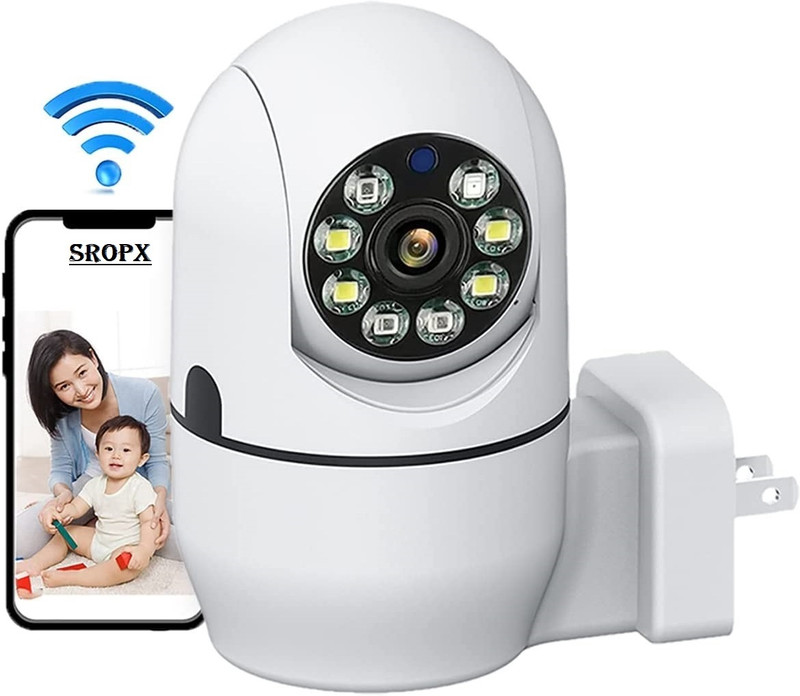 SROPX Hidden Camera Plug 360° Home Office WiFi Camera Outdoor PTZ CCTV Sports and Action Camera(White, 10 MP)
