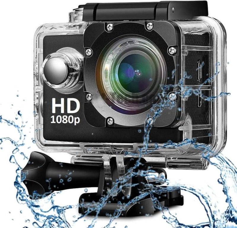 BLOGX FULL HD+ CAM Waterproof Outdoor 2K Action Camera with SD Card and Handlebar Mounts Sports and Action Camera(Black, 13 MP)