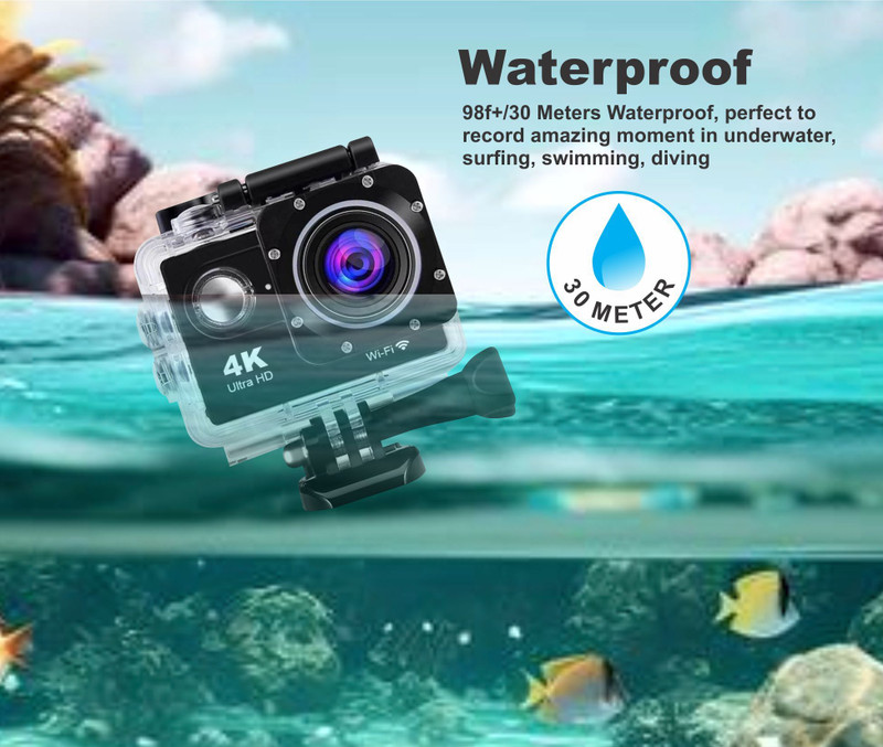 DIGRO Professional Helmet 4k 16 MP Wifi 30M Waterproof Action Camera 4K Sports and Action Camera(Black, 16 MP)