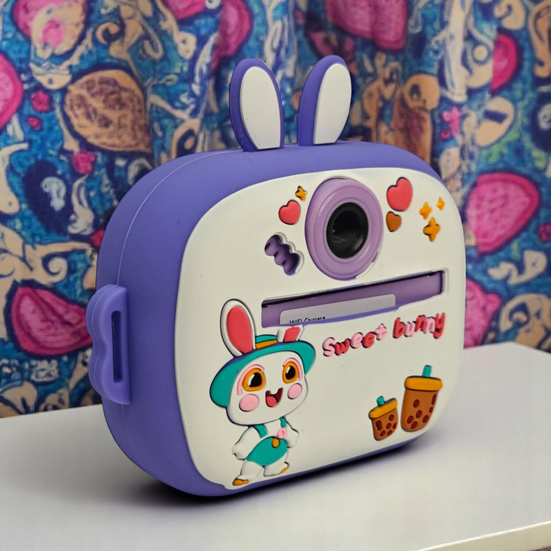 Uphaar by OMG 2025 Silicone Case Kids Camera with Instant B&W Printing, Cute Bunny Design Sports and Action Camera(Purple, 20 MP)