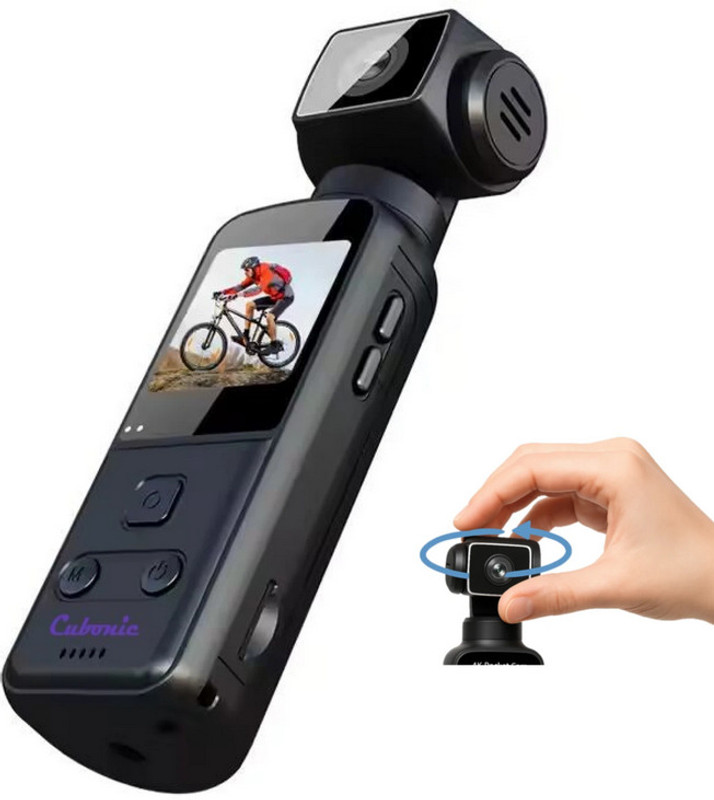 GUPTAVISION 4K Ultra HD Pocket Camcorder, 270° Rotatable Pocket Sports and Action Camera Sports and Action Camera(Black, 20 MP)