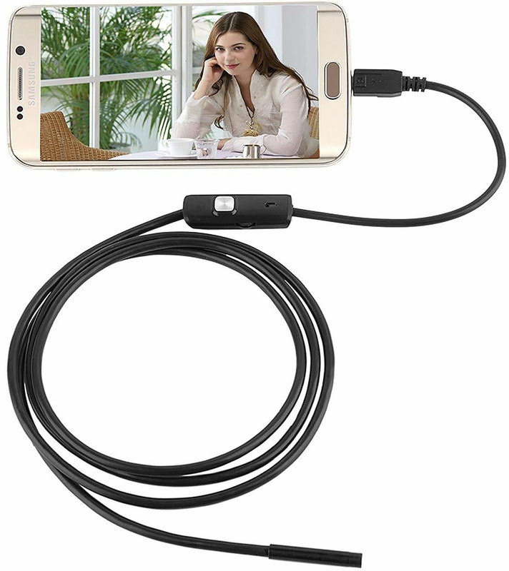 Dhavit 6 Waterproof Endoscope Mini HD Snake Tube Borescope Camera Sports and Action Camera(Black, 2 MP)
