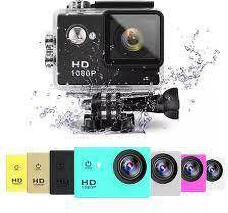 Elevea New 1080p 16MP vlog Action Camera Sports and Action Camera(Black, 16 MP)