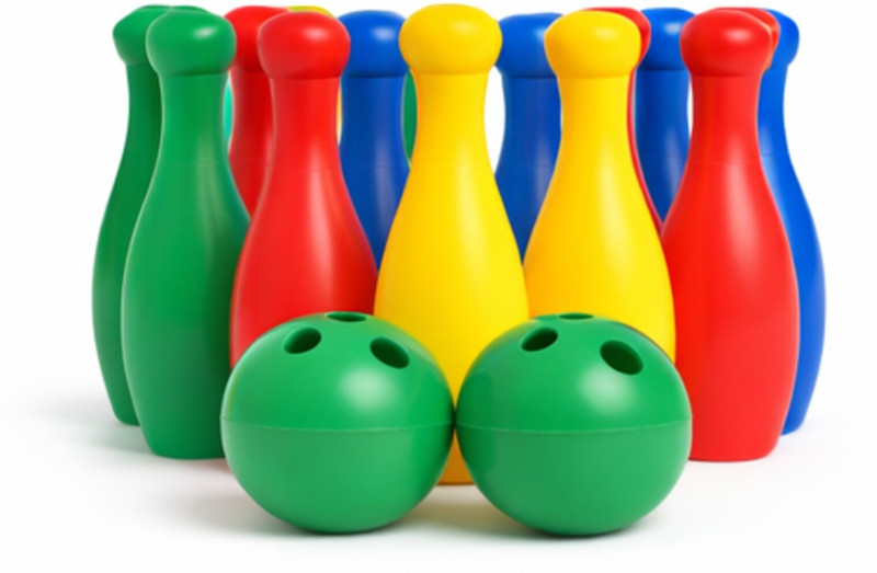 Quality Haat Bowling Pin for Kids | 10 Bowling Pins & 2 Balls Set | Sports Bowling Set