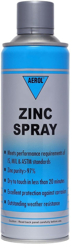 Aerol Zinc Rich Cold Galvanizing Spray, Grade 3060 (350g) Corrosion Protection Bright Silver Spray Paint 493 ml(Pack of 1)