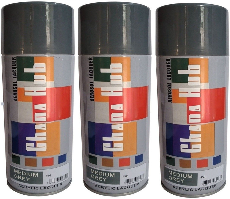 GHANA HUB 3Pcs Medium Grey Spray Paint 1350 ml(Pack of 3)