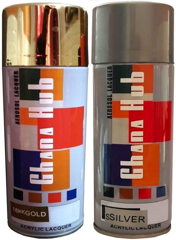 GHANA HUB Double White & Ivory Or Cream White Multicolor Spray Paint 900 ml(Pack of 2)