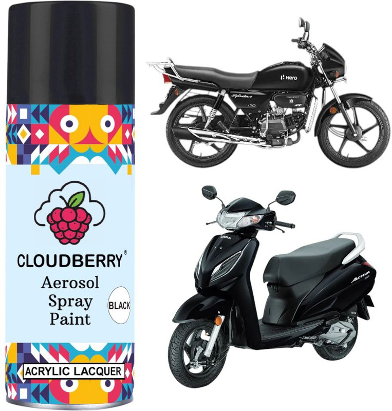 Cloudberry for Car and Bike Black Spray Paint 400 ml(Pack of 1)