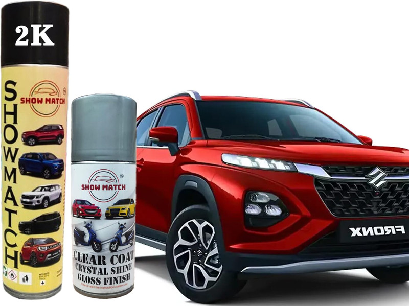 Show Match Car spray paint (Opulent Red) +Clear coat compatible with Suzuki Fronx| Spray Paint 220 ml(Pack of 1)