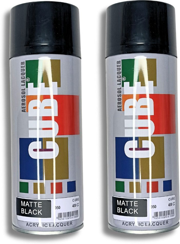 Syntex Multi-Use Spray Paint – For Metal, Wood, Plastic & More Black Spray Paint 800 ml(Pack of 2)