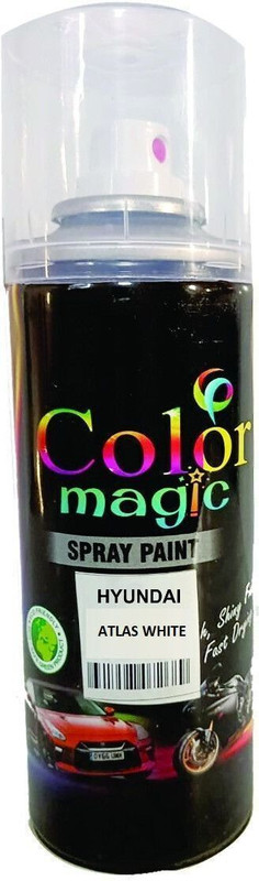 COLORMAGIC White Car Scratch Remover Spray Paint For Hyundai Car Venue(Gloss Finish) White Spray Paint 220 ml(Pack of 1)