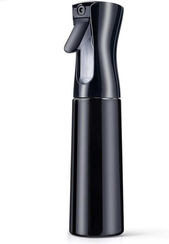 Jiyancreation Professional 360-Degree Hair Spray Bottle - 10oz Ultra Fine Mist Sprayer (Black) 300 ml Plastic Spray Bottle(Pack of 1, Black)