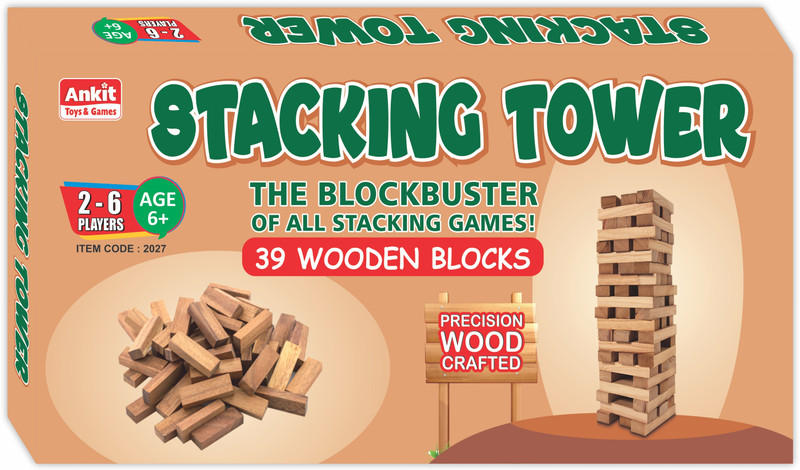 Ankit Toys & Games Stacking Tower Toy Party Game Wooden Tumbling Tower | Building Balancing Game(Beige)