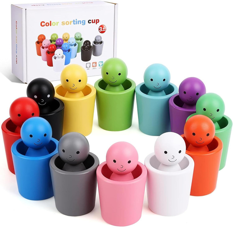 Reho Toys Color Sorting Cups Toy for Kids 3+(Multicolor)
