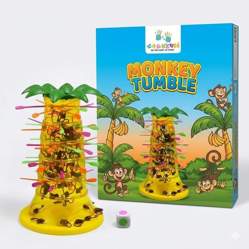 Qruiar Tumbling Monkey Tree Game for Kids, Fun Family Party Game(Multicolor)