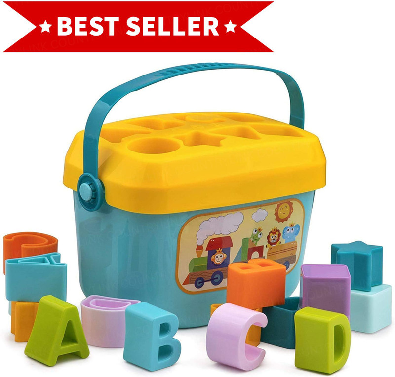 CountryLink ABCD Geometric Shape Sorting Stacking Toy for Toddlers Baby First Blocks(Multicolor)
